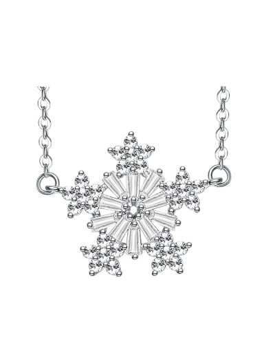 Fashion Shiny Zircon Snowflake Women Necklace