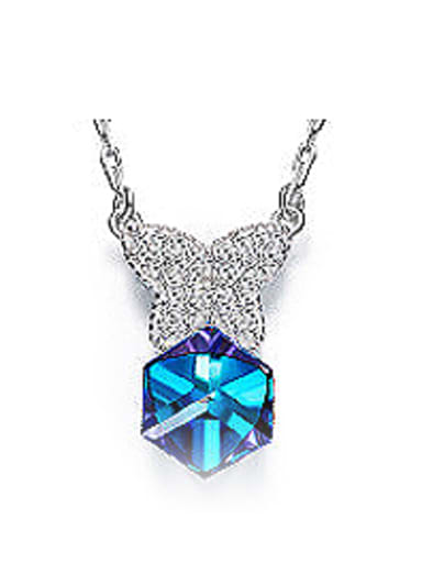 Blue Crystal S925 Silver Necklace