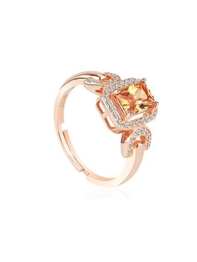 S925 Silver Rose Gold Zircon Engagement Ring