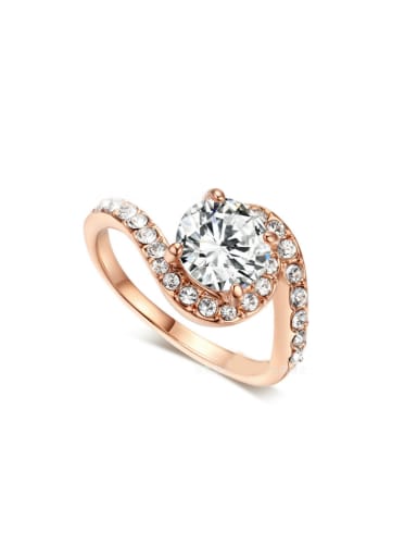 Luxury Wedding Accessories Copper Ring with Zircon