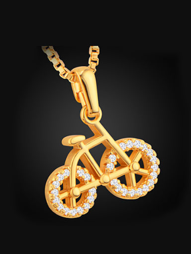 Fashion Bicycle Rhinestones Necklace