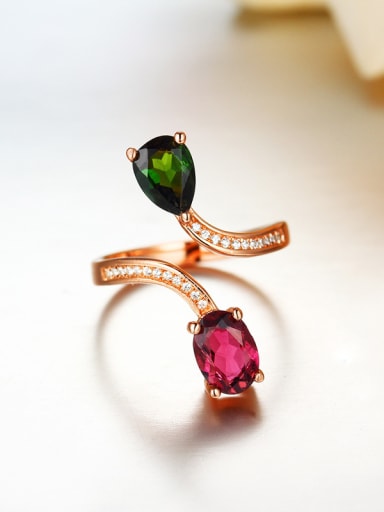 Classical Gemstones Opening Cocktail Ring