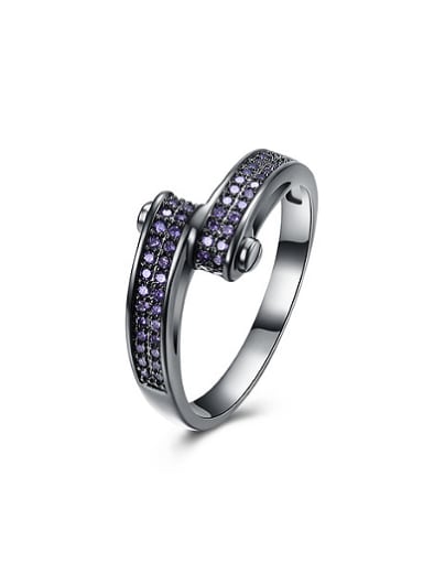Simple Purple Rhinestones Women Ring