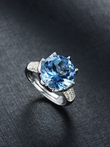 2018 Fashion Gemstone Flowery Engagement Ring