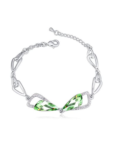 Exquisite Swarovaki Crystals-accented Bowknot Alloy Bracelet