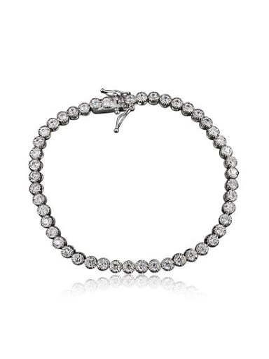 Shimmering Geometric Zircon Platinum Plated Bracelet