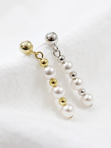Fashion Artificial Pearls Silver Stud Earrings
