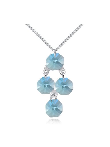 Simple Cubic austrian Crystals Pendant Alloy Necklace