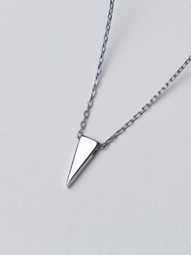 Women Exquisite Triangle Shaped S925 Silver Necklace