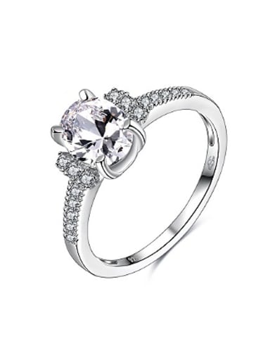 925 Silver Geometric Shaped Zircon Women Ring