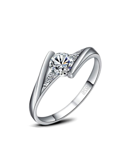 White Gold Plated Zircons Fashion Ring