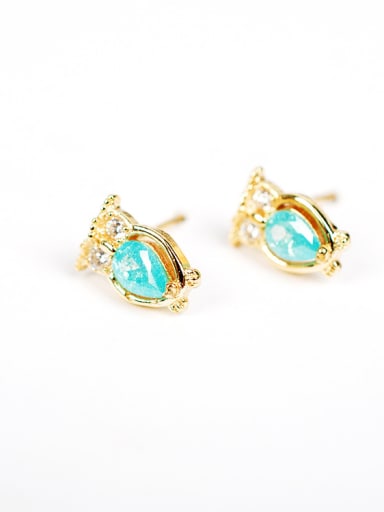 Women Lovely Owl Shaped Zircon Earrings