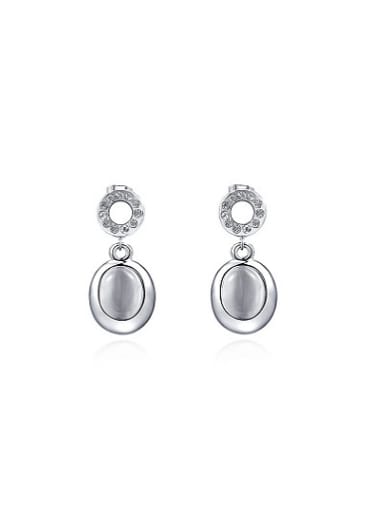 Fashion Oval Shaped Opal Drop Earrings