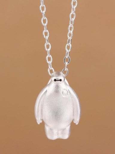 Personalized Cartoon Baymax Silver Necklace