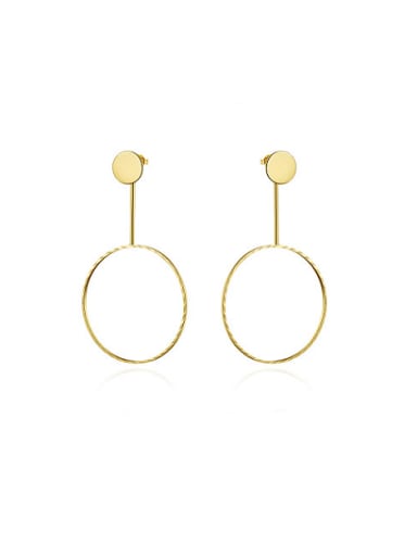 All-match 18K Gold Plated Round Shaped Stud Earrings