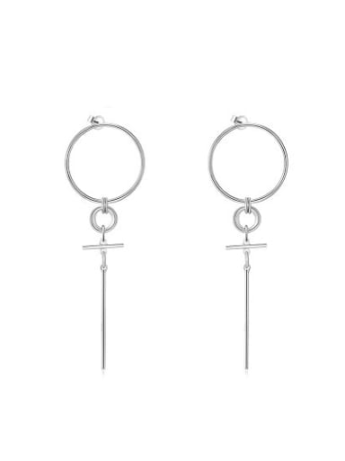 Personality Platinum Plated Key Shaped Earrings