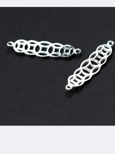 925 Sterling Silver With Silver Plated Personality Geometric  Connectors