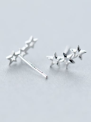 All-match Hollow Star Shaped S925 Silver Stud Earrings