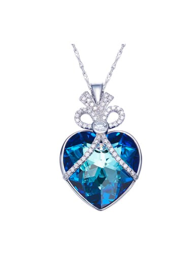 2018 Blue Heart Shaped Necklace