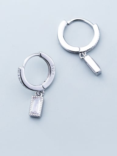 925 Sterling Silver With Platinum Plated Cute Geometric Clip On Earrings