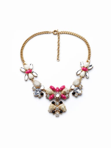 Fashion Flowers-Shaped Alloy Sweater Necklace