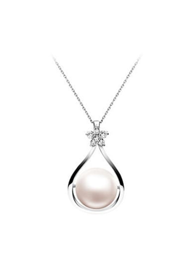 Freshwater Pearl Flower Water Drop shaped Necklace