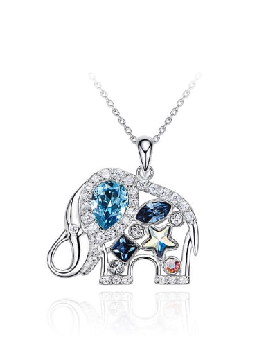 custom Fashion Shiny austrian Crystals 925 Silver Little Elephant Pendant