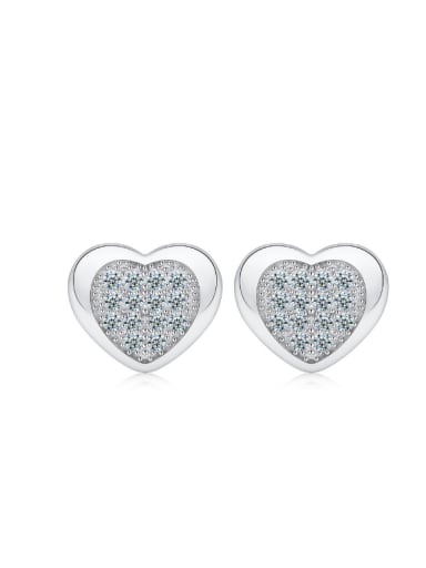 Noble Heart High Quality Silver Stud Earrings
