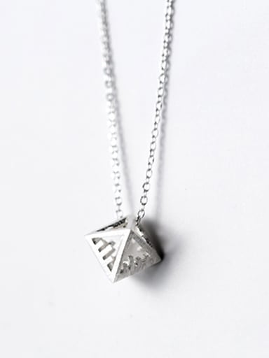 Personality Hollow Geometric Shaped S925 Silver Necklace