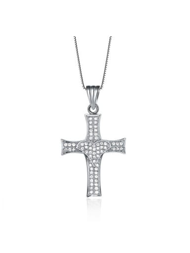 Delicate Platinum Plated Cross Shaped Necklace