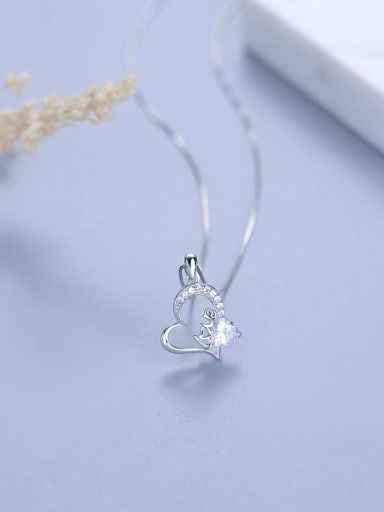 925 Silver Heart Shaped Zircon Pendant