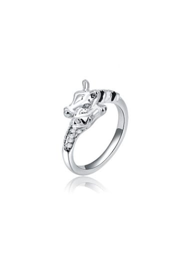 Delicate White Gold Plated Giraffe Shaped Ring