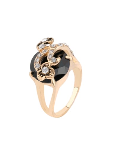 Retro Ethnic style Resin stone Crystals Alloy Ring