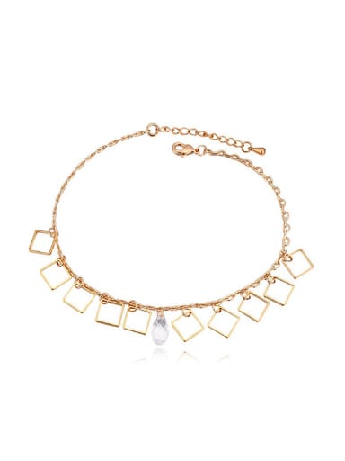 custom Fashion Hollow Square Cubic austrian Crystal Alloy Anklet