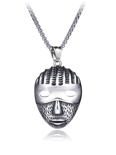 Stainless Steel With Antique Silver Plated Personality  Pharaoh mask  Necklaces