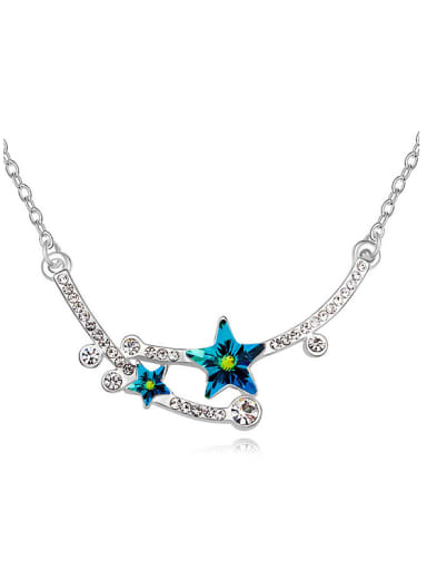 Elegant Star Cubic austrian Crystals Pendant Alloy Necklace