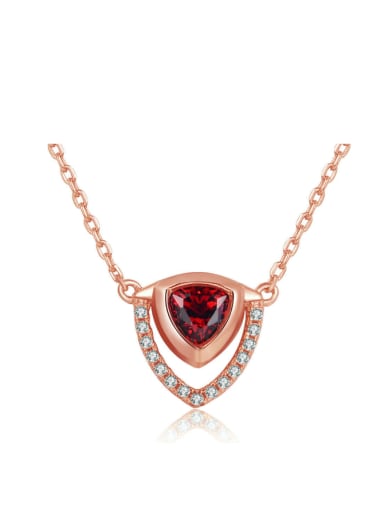 Triangle Shaped Rose Gold Plated Women Necklace