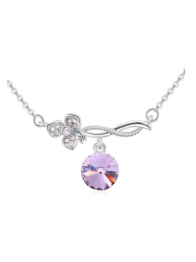 Fashion austrian Crystals Flower Alloy Platinum Plated Necklace