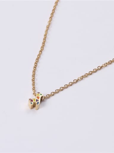 Titanium With Gold Plated Simplistic Irregular Necklaces