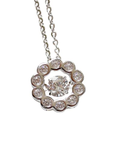 Fashion Movable Cubic Zircon Silver Necklace