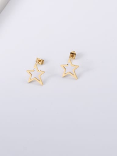 Titanium With Gold Plated Simplistic Star Stud Earrings