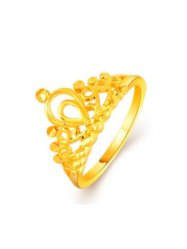 Creative Crown Shaped 24K Gold Plated Copper Ring