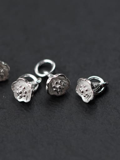 925 Sterling Silver With Silver Plated Lotus flower Charms