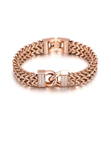 Titanium Steel Double Type Women Rose Gold Bracelet