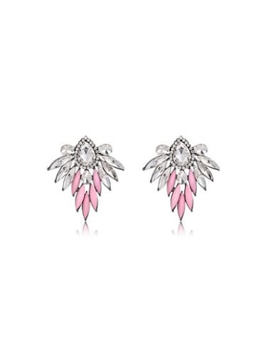 Elegant Pink Wings Shaped Acrylic Drop Earrings