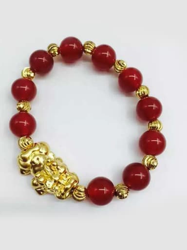 Red Stones Gold Plated Bracelet
