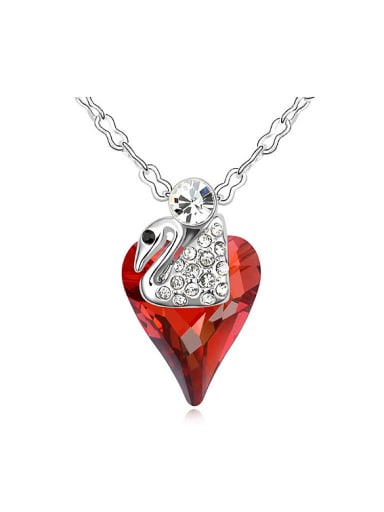 Exquisite Heart austrian Crystal Little Swan Alloy Necklace