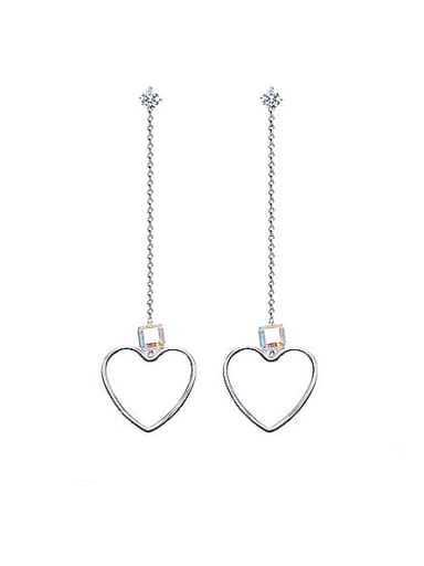 S925 Silver Heart-shaped threader earring