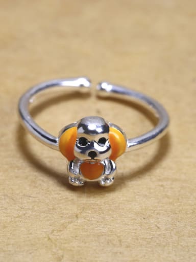 Personalized Puppy Dog Glue 925 Silver Opening Ring