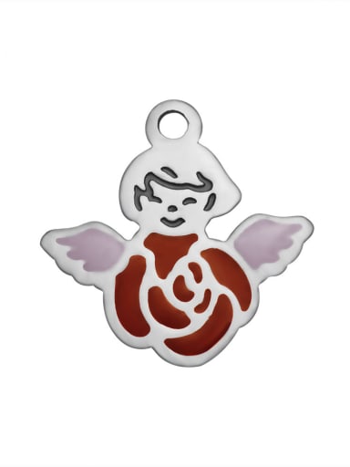 Stainless Steel With Cute Angel enamel  Charms